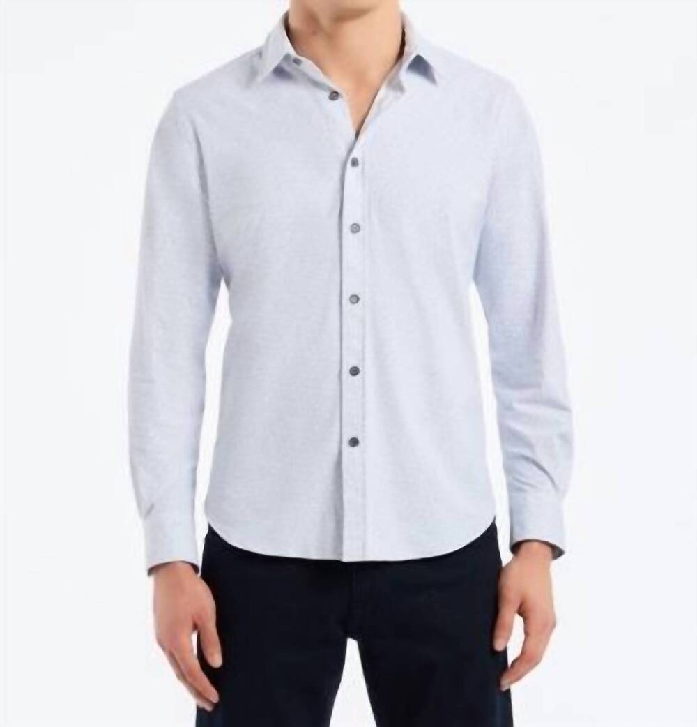 NEW ROBERT GRAHAM asterik knit shirt in light blue